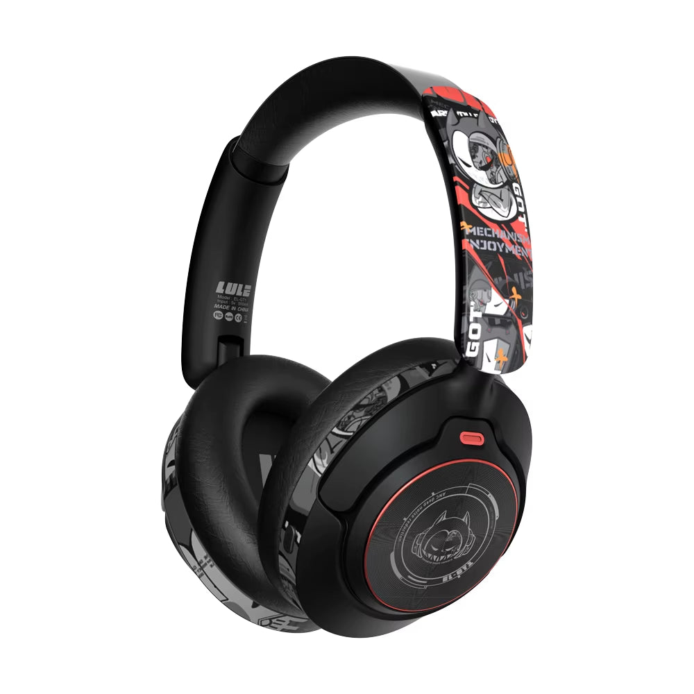 Hand Painted ANC Wireless Headphones over Ear Active Noise Cancelling Bluetooth 5.4 Headset Deep Bass with Microphones