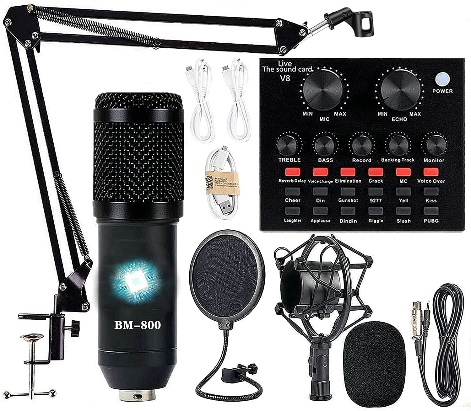 Microfono Condensador De Estudio Profesional Para PC Youtubers Podcast BM 800 US