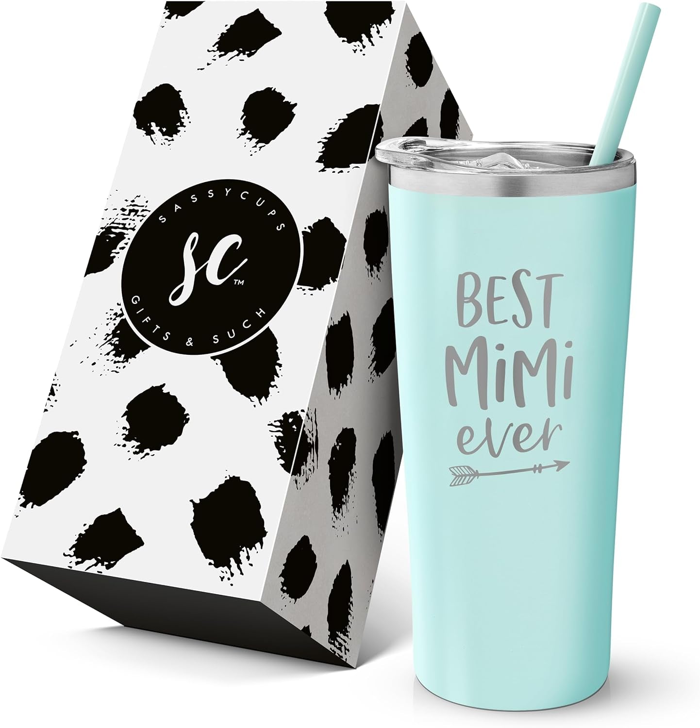 Best Mimi Ever Insulated Tumbler Cup with Straw and Lid - Coffee Mug Gift for Grandma - World'S Best Mimi Gift from Grandkids for Birthday - New Mimi Tumbler - Grandma, Mimi Gifts