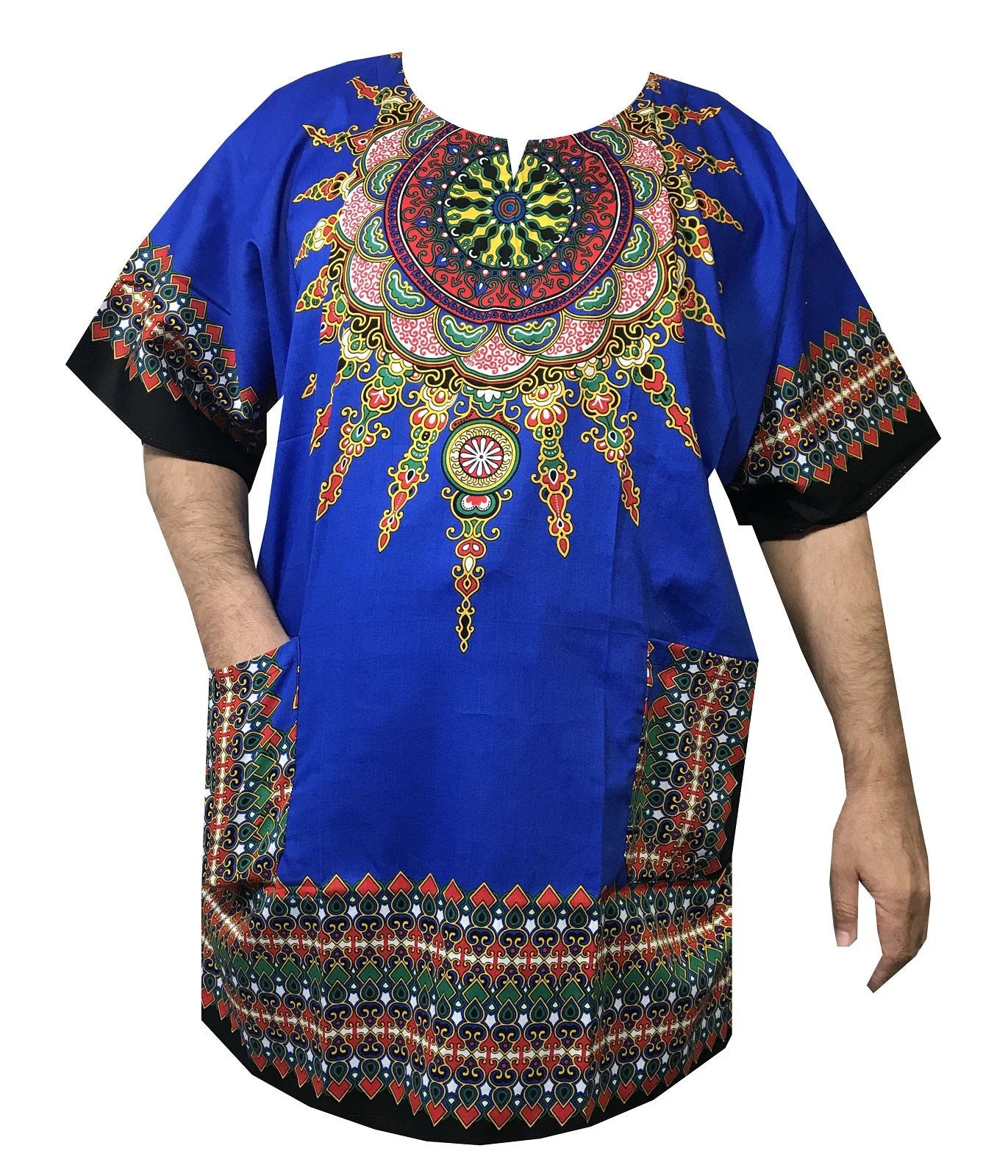 African Shirt for Men Women Dashiki Cotton T Shirt Traditional Tribal Clothing