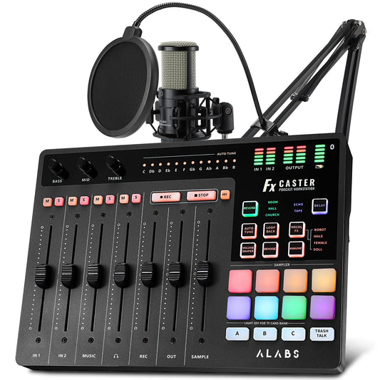 Fxcaster Podcast Equipment Bundle - All-In-One Podcasting Starter Setup with ...