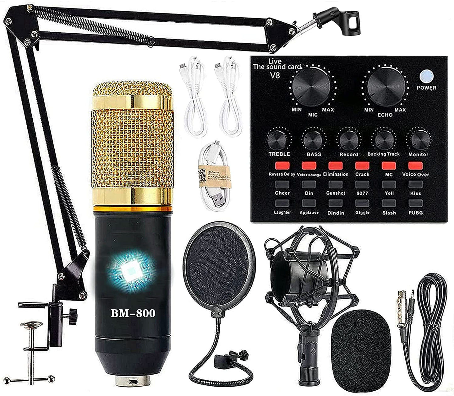 Microfono Condensador De Estudio Profesional Para PC Youtubers Podcast BM 800 US